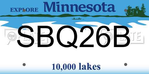 SBQ26B Minnesota License Plate