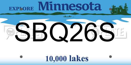 SBQ26S Minnesota License Plate