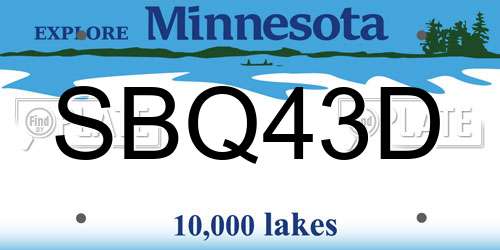 SBQ43D Minnesota License Plate
