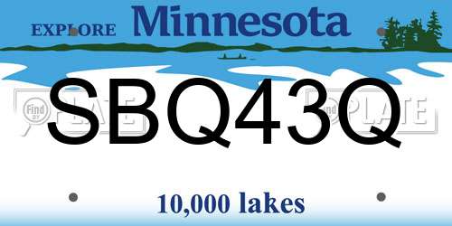 SBQ43Q Minnesota License Plate