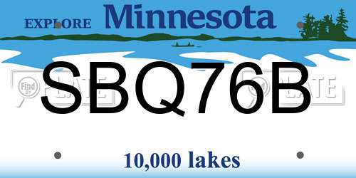 SBQ76B Minnesota License Plate