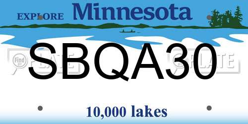 SBQA30 Minnesota License Plate