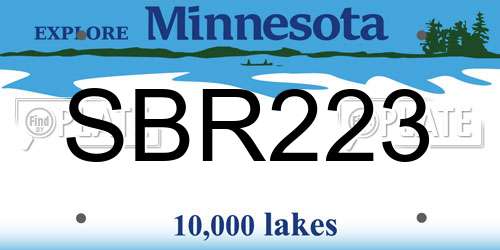 SBR223 Minnesota License Plate