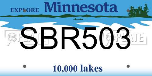 SBR503 Minnesota License Plate