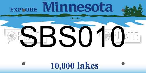 SBS010 Minnesota License Plate