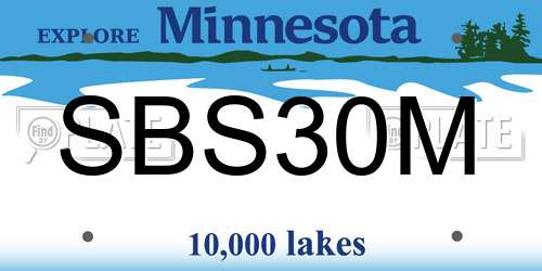 SBS30M Minnesota License Plate