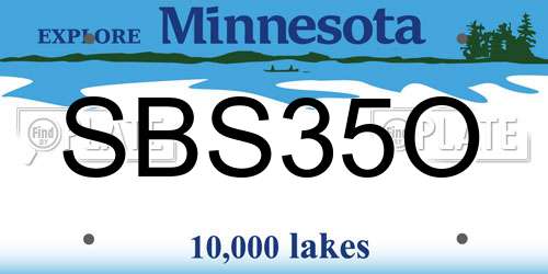 SBS35O Minnesota License Plate
