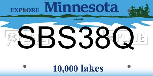 SBS38Q Minnesota License Plate