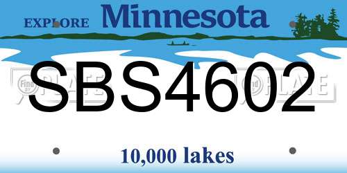 SBS4602 Minnesota License Plate