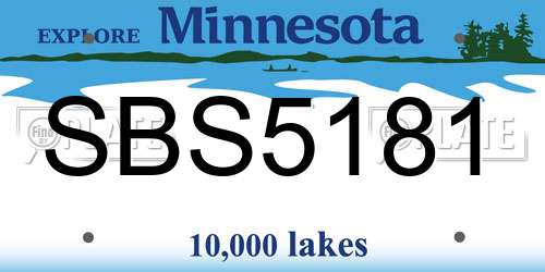 SBS5181 Minnesota License Plate