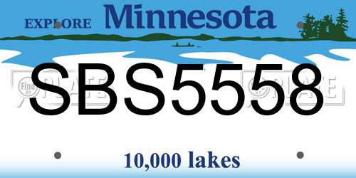 SBS5558 Minnesota License Plate