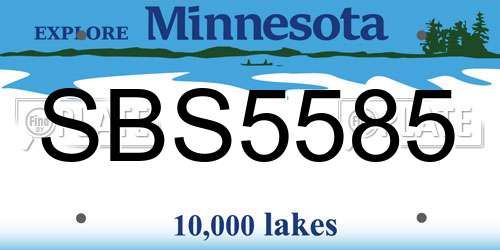 SBS5585 Minnesota License Plate