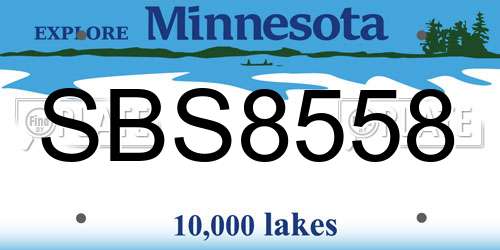 SBS8558 Minnesota License Plate