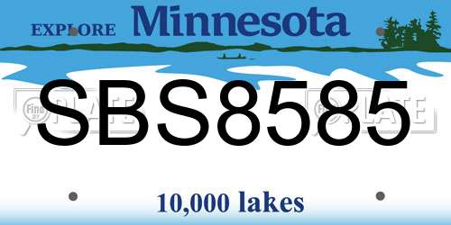 SBS8585 Minnesota License Plate