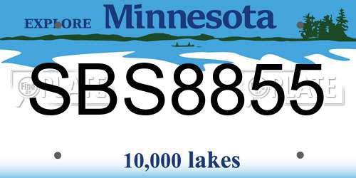 SBS8855 Minnesota License Plate