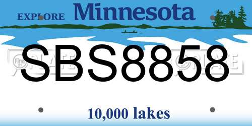 SBS8858 Minnesota License Plate