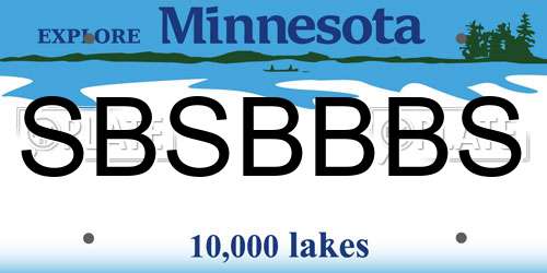 SBSBBBS Minnesota License Plate
