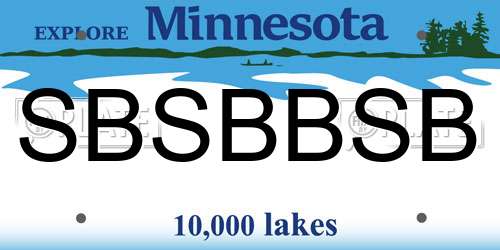 SBSBBSB Minnesota License Plate