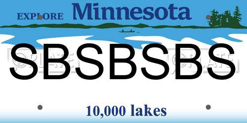 SBSBSBS Minnesota License Plate