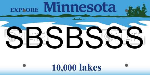 SBSBSSS Minnesota License Plate
