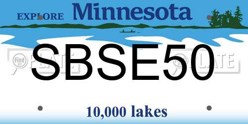 SBSE50 Minnesota License Plate