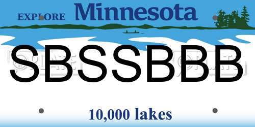 SBSSBBB Minnesota License Plate