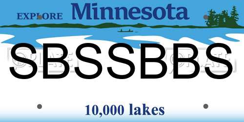 SBSSBBS Minnesota License Plate