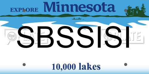 SBSSISI Minnesota License Plate