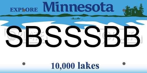 SBSSSBB Minnesota License Plate