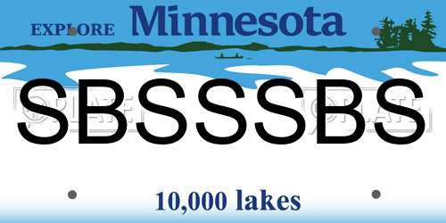 SBSSSBS Minnesota License Plate