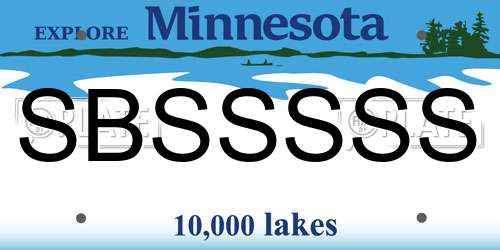 SBSSSSS Minnesota License Plate