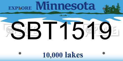 SBT1519 Minnesota License Plate
