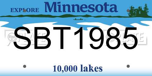 SBT1985 Minnesota License Plate