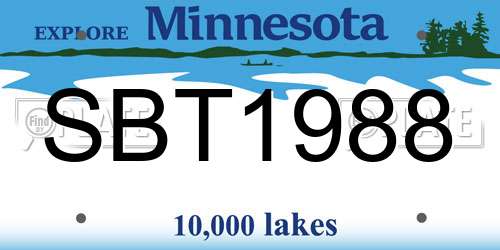 SBT1988 Minnesota License Plate