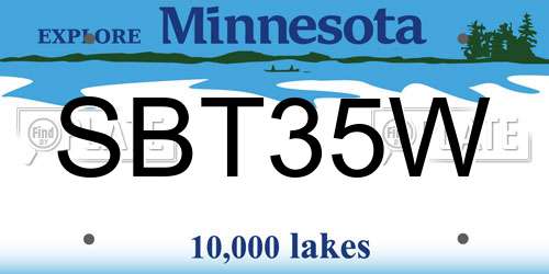 SBT35W Minnesota License Plate