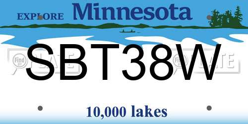 SBT38W Minnesota License Plate