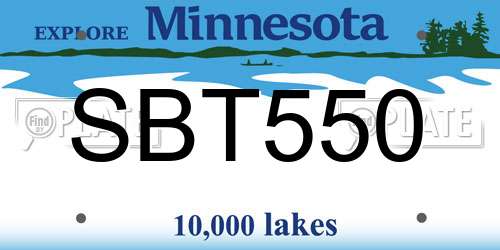 SBT550 Minnesota License Plate