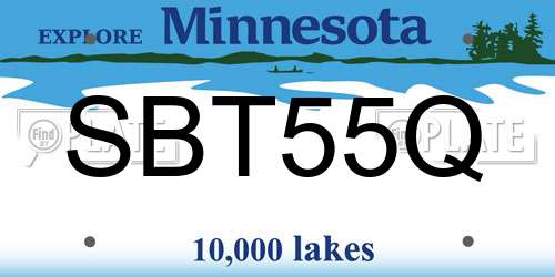 SBT55Q Minnesota License Plate