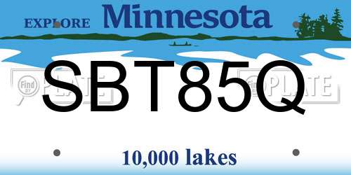 SBT85Q Minnesota License Plate