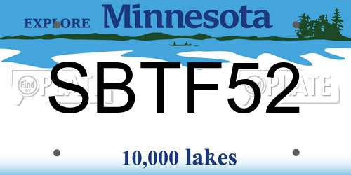 SBTF52 Minnesota License Plate