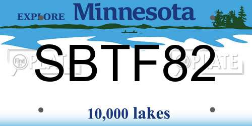 SBTF82 Minnesota License Plate