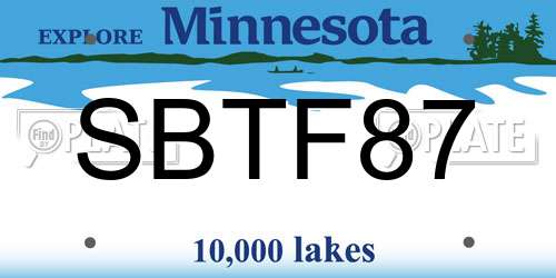 SBTF87 Minnesota License Plate