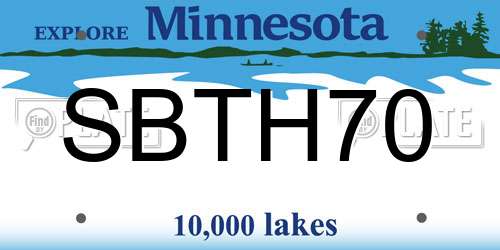 SBTH70 Minnesota License Plate