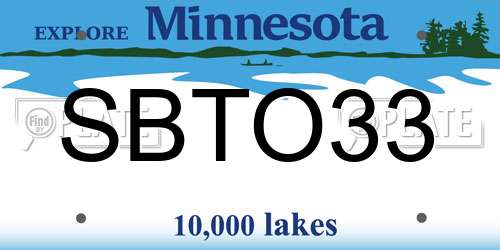 SBTO33 Minnesota License Plate