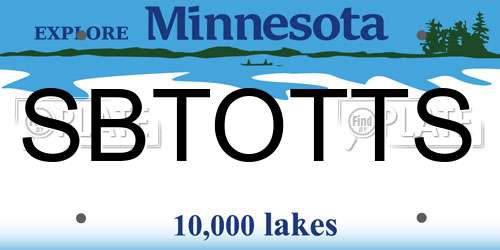 SBTOTTS Minnesota License Plate
