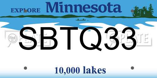 SBTQ33 Minnesota License Plate