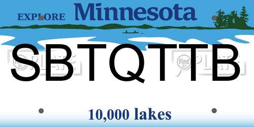 SBTQTTB Minnesota License Plate