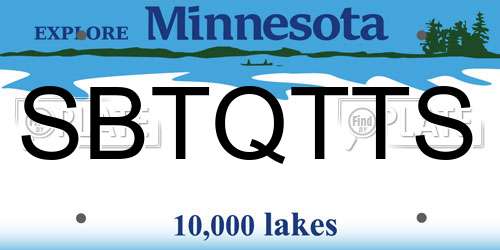 SBTQTTS Minnesota License Plate