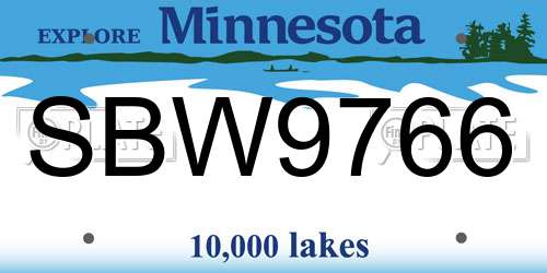 SBW9766 Minnesota License Plate