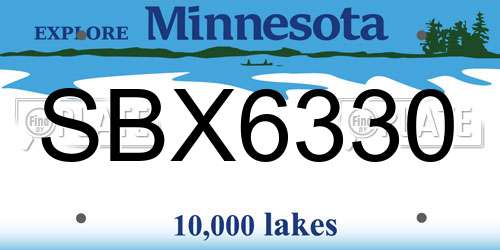SBX6330 Minnesota License Plate